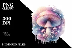 Mystical Celestial Mushroom, Detailed PNG Product Image 1
