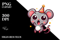 Cute Cartoon Mouse with Cross-Eyed Expression, Transparent Product Image 2