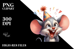 Playful Cat with Party Hat, Soft Drop Shadow PNG Product Image 2