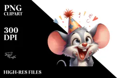 Playful Cat with Party Hat, Soft Drop Shadow PNG Product Image 2