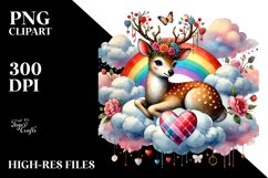 Adorned Deer Sitting on Cloud PNG Product Image 2