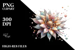 Shiny Sunflower with Metallic Insertions PNG Product Image 2