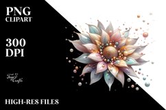 Shiny Sunflower with Metallic Insertions PNG Product Image 3