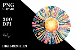 Colorful Simple Watercolor Bouquet Clipart Product Image 1
