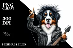 Punk Bernese Mountain Dog | Sublimation Clipart Product Image 3