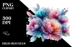 Vibrant Pastel Peonies PNG Product Image 2
