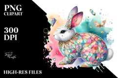 Colorful Pastel Bunny Made of Diamonds Product Image 2