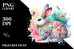 Colorful Pastel Bunny Made of Diamonds Product Image 2