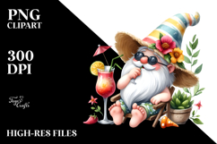 Whimsical Gnome Drinking a Cocktail PNG Product Image 2