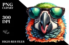 Vibrant Macaw Sunglasses Tongue | Clipart Product Image 3