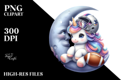 Baby Unicorn Football Helmet on the Moon | Sublimation Product Image 2