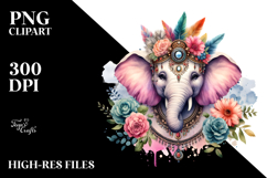 Cute Boho Elephant | Clipart Product Image 2