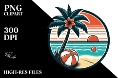 Retro Tropical Tree Beach Buoy PNG Product Image 2