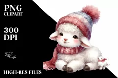 Washed Watercolor Baby Lamb PNG Product Image 3