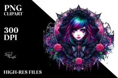 Vibrant Gothic Girl, Transparent PNG Product Image 2