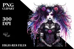 Vibrant Gothic Girl, Transparent PNG Product Image 3
