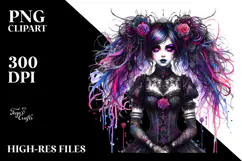 Vibrant Gothic Girl, Transparent PNG Product Image 2