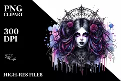 Vibrant Gothic Girl, Transparent PNG Product Image 3