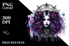 Vibrant Gothic Girl, Transparent PNG Product Image 2