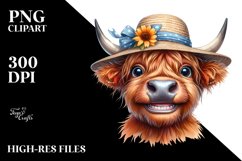 Cow Hat Enthusiastic Smile Sublimation Clipart Product Image 1