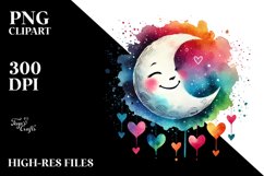Colorful Smiling Moon PNG Product Image 2