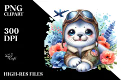 Colorful Watercolor Baby Seal Aviator Suit | Sublimation | Product Image 2