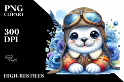 Colorful Watercolor Baby Seal Aviator Suit | Sublimation | Product Image 3