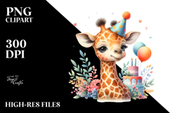 Energetic Baby Giraffe PNG Product Image 2