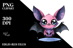 Funny Bat Summer Sticker Clipart Product Image 2