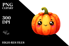 Funny Pumpkin Summer Sticker Clipart Product Image 2