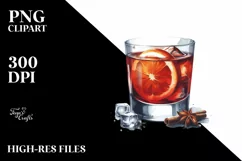 Watercolor Negroni Sticker Clipart Product Image 3