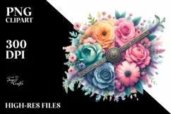 Vibrant Flower Seal | Sublimation | Clipart Product Image 3
