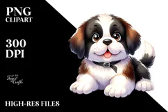 Baby Cartoon Saint Bernard PNG Product Image 2