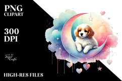 Colorful Dog on Moon, Transparent PNG Product Image 2