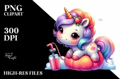 Simple Drawing Cute Baby Unicorn Pumpkin | Sublimation | Product Image 3