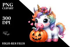 Cute Baby Unicorn Halloween Sublimation Clipart Product Image 2
