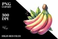 Watercolor Banana Sticker Clipart Product Image 1