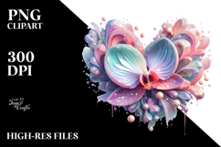 Abstract Vibrant Orchid Diamond Heart PNG Product Image 2