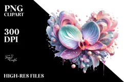 Abstract Vibrant Orchid Diamond Heart PNG Product Image 2