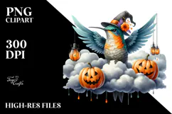 Hummingbird in Halloween PNG Product Image 2