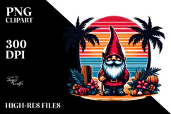 Retro Tropical Gnome Sunset, 20 oz Tumbler Product Image 2