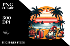 Retro Tropical Gnome Sunset 20 oz Tumbler PNG Product Image 2