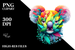 Vibrant Koala with Abstract Design, PNG Product Image 2