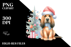 Pastel Bloodhound with Christmas Decor, High-Res PNG Product Image 2