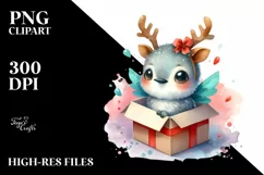 Expressive Baby Reindeer Hummingbird PNG Product Image 1
