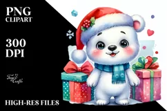 Expressive Baby Polar Bear, Vibrant PNG Product Image 1