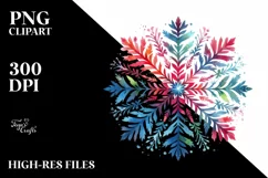 colorful Christmas Snowflake PNG Product Image 1