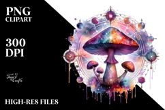 Colorful Magical Celestial Mushroom, Tarot PNG Product Image 2