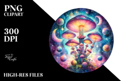 Vibrant Celestial Tarot Mushroom, Transparent PNG Product Image 2