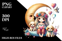 Colorful Boho Puppy with Heart PNG Product Image 2